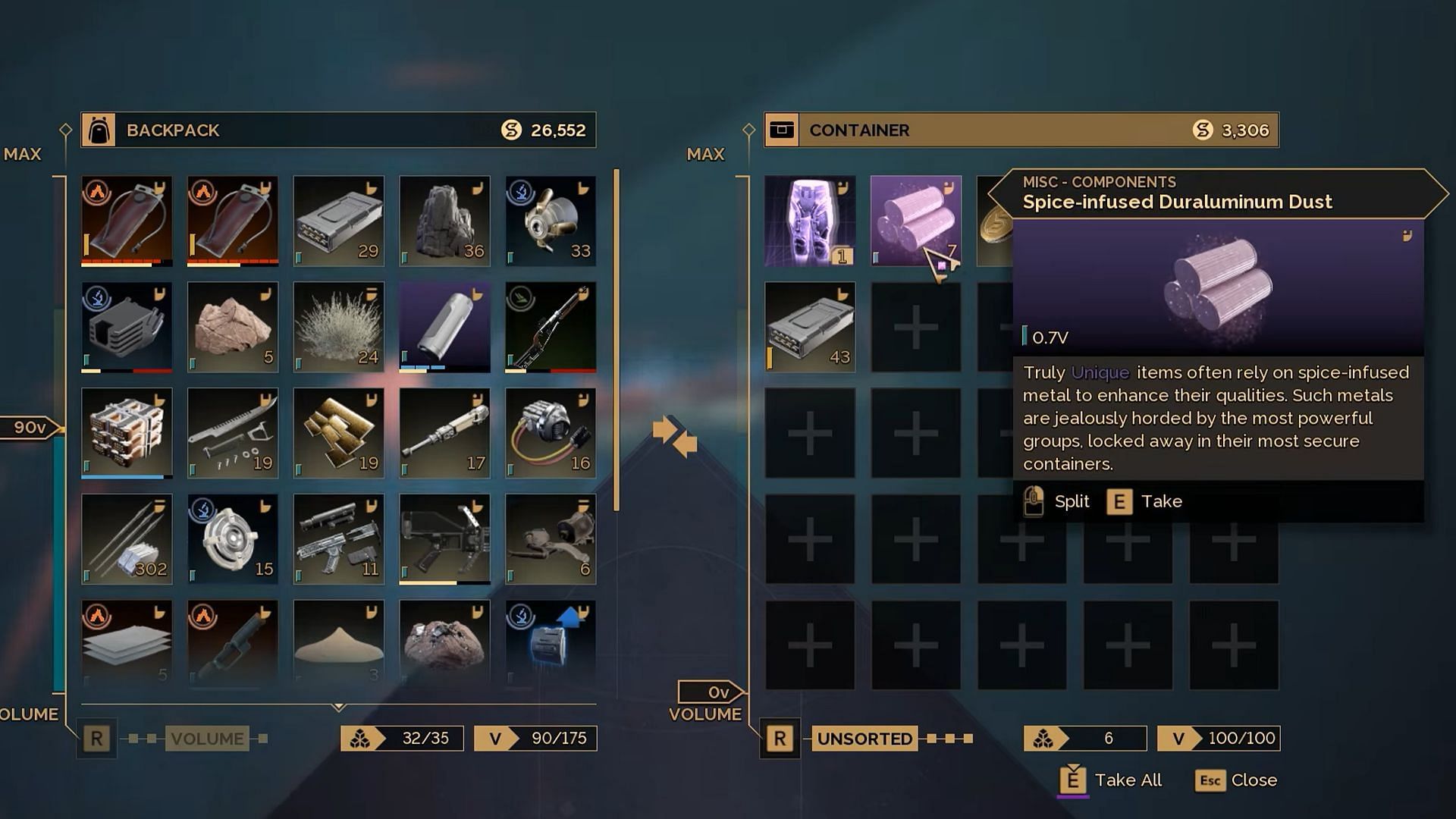 This high-tier variant of Duraluminum is rare and highly sought after for crafting higher-tier items (Image via Funcom)